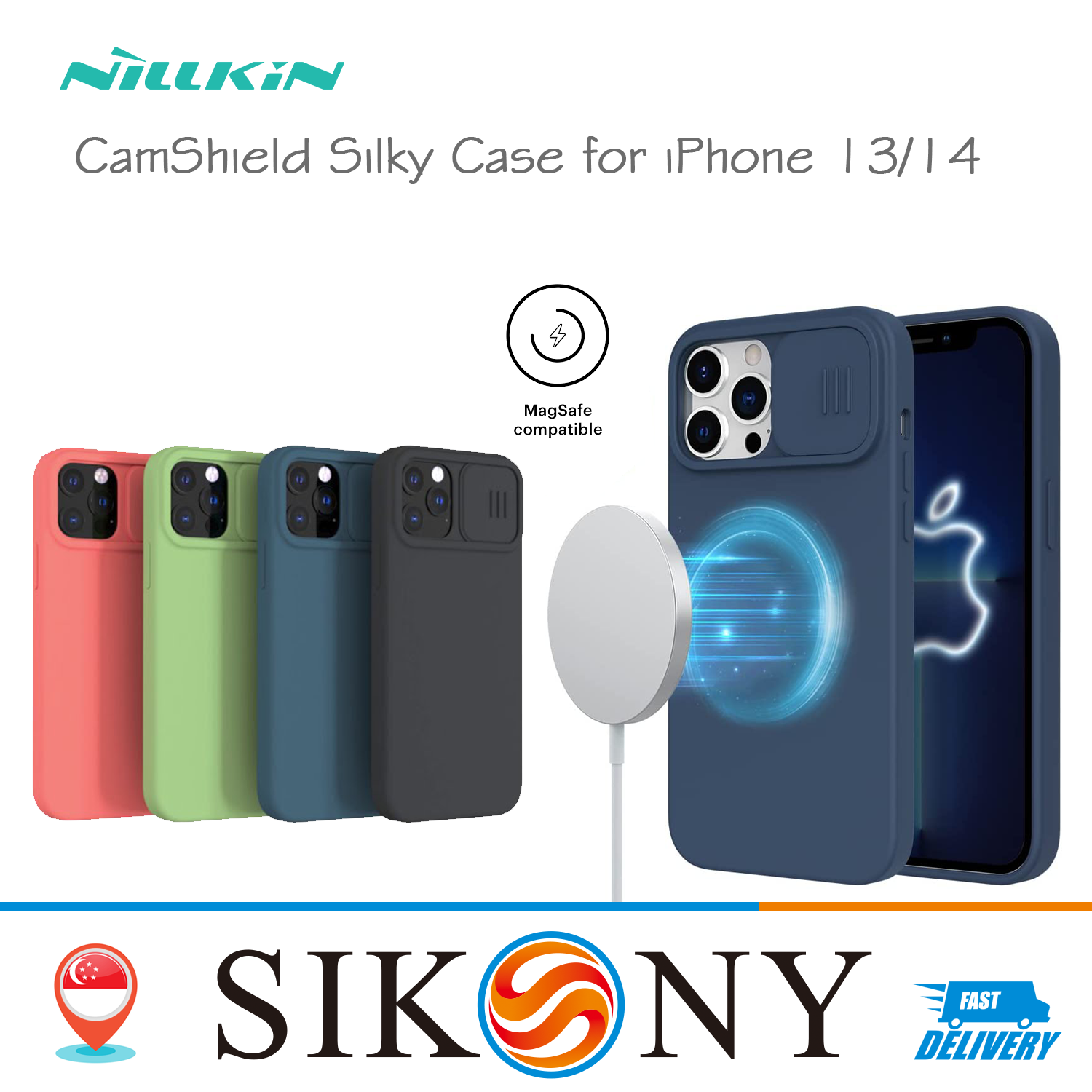 Nillkin CamShield Silicone Magnetic Case for iPhone 14 / iPhone  14 Max / iPhone 14 Pro  / 14 Pro Max Phone Cases Silky Soft Silicone Slide Camera Protection MagSafe Cover Back Cover