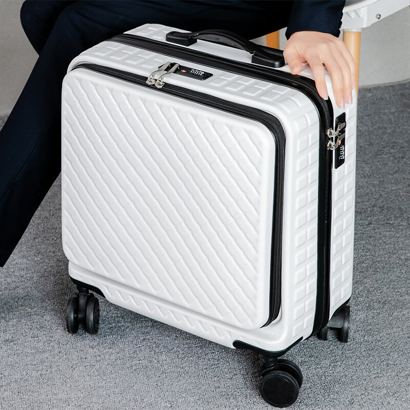 Internet Celebrity Front Opening Small Luggage 20-Inch Travel Password Mini Trolley Case Aircraft 18 Boarding Machine Men and Women