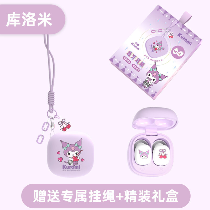 Sanrio S10 TWS Cute Bluetooth Earphone Mini Wireless Earbuds HIFI Sound Sanrio Series With lanyard Bluetooth5.1 Waterproof Sweatproof Long Battery Life Free Cinnamoroll Melody Pochacco Kuromi Lanyard