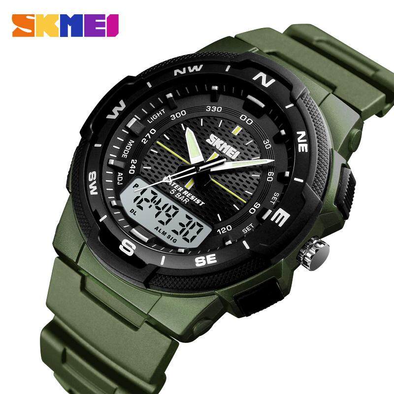 SKMEI New Men Sports Waterproof Watches Military Fashion Watch Chrono Dual Display Outdoor Digital Wristwatches Male Clock 1454