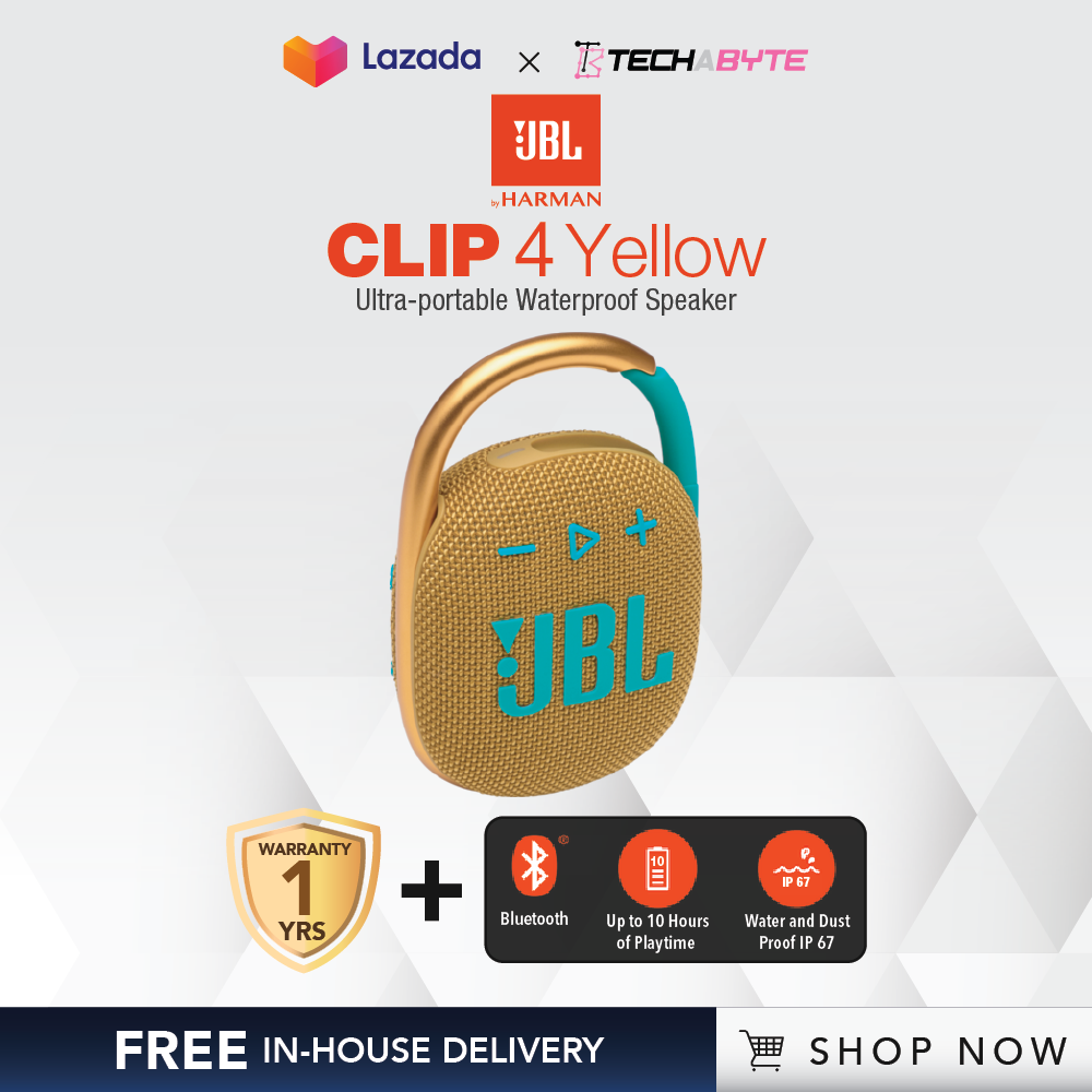 JBL Clip 4 Ultra-Portable Waterproof Speaker (2 HOURS DELIVERY AVAILABLE)