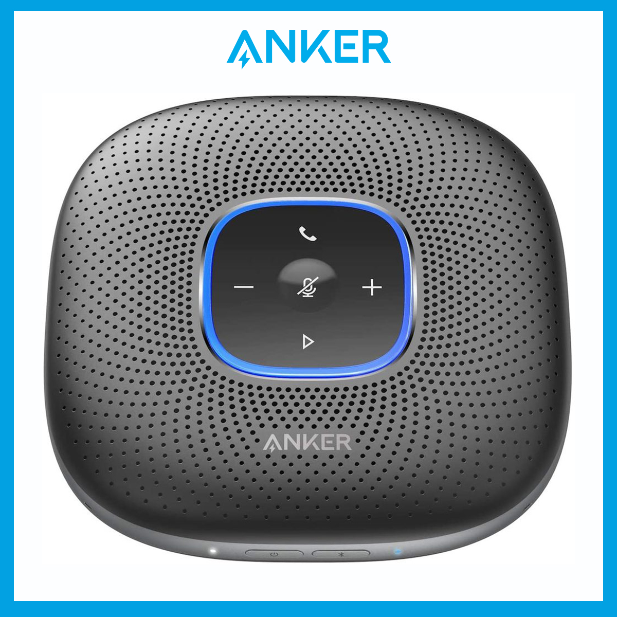 Anker PowerConf Bluetooth Speakerphone with 6 Microphones, Enhanced Voice Pickup, 24H Call Time, Bluetooth 5, USB C, Bluetooth Conference Speaker Compatible with Leading Platforms (ZOOM Certified) For