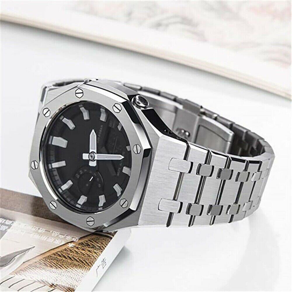 casio oak mod kit For Casio GA-2100 GA-B2100 The Third Generation GA-2110 Case Modification Watchband Bezel Stainless Steel