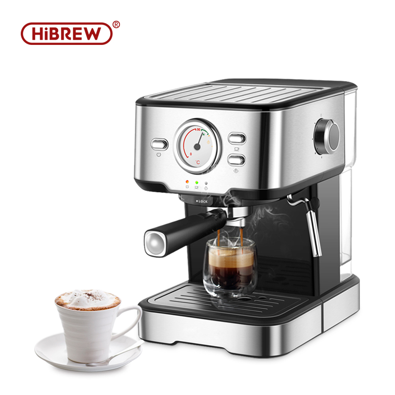 HiBREW 20 Bar Espresso Coffee Maker Machine With Foaming Milk Frother Wand for Espresso, Cappuccino, Latte and Mocha