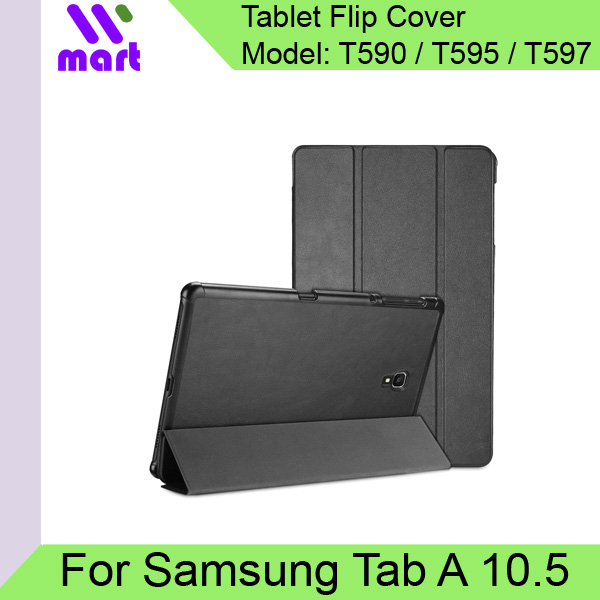 Tab A 10.5 Case Trifold PU Leather Stand Flip Cover for Galaxy Tablet A 2018 T590 / T595 / T597