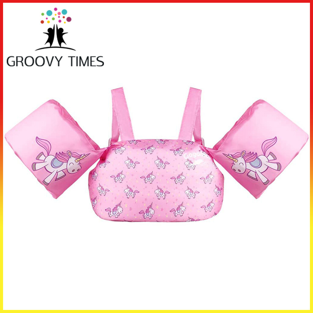 Kids Swim Vest Float Armbands  Toddler Boys Girls Swimming Trainer Jacket for 2-6 Years Old