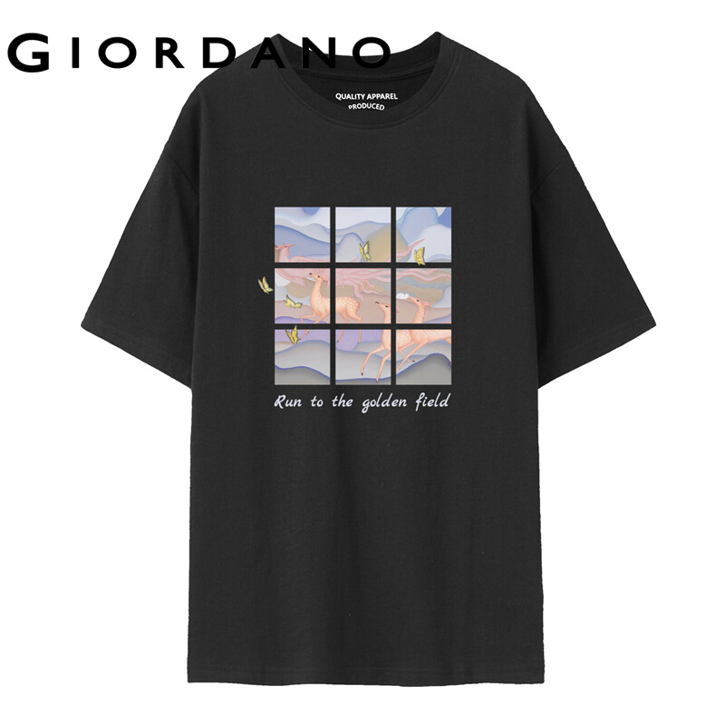 Giordano Women Print crewneck short sleeve tee Free Shipping 99392094