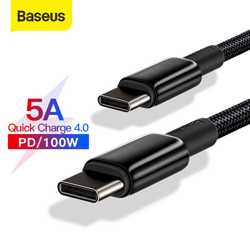 Baseus 100W USB C to Type C Fast Cable USB-C Digital display Quick Charge 4.0 PD Cable for Xiaomi Redmi Samsung Huawei  MacBook iPad Pro Latop Charging