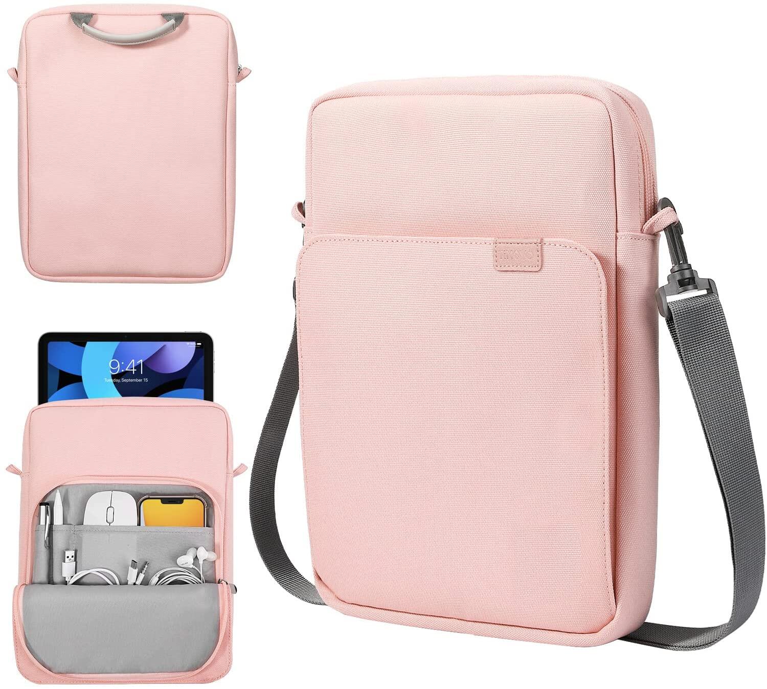 MoKo 9-11 Inch Tablet Sleeve Bag Carrying Case with Shoulder Strap for IPad Pro 11 2021-2018, IPad Air 5/4 10.9, IPad 10.2, Galaxy Tab A8 10.5/Tab S8 11"/Tab A7 10.4, Surface Go 2/1
