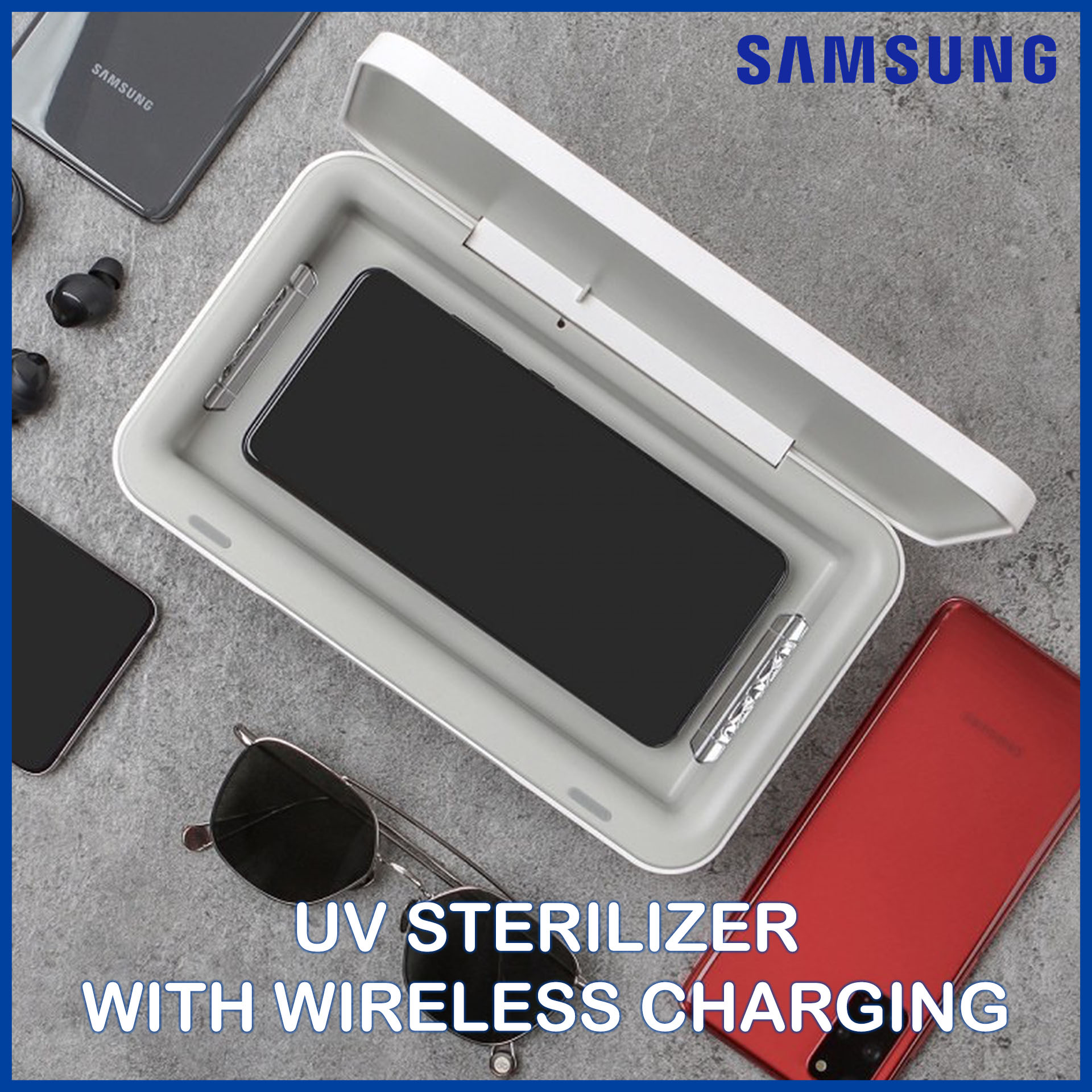 ✔ Portable Samsung UV Sterillizers With Wireless Charging UV Phone Sterilizer Box 15W Qi Wireless Charging Universal Sanitizer Disinfection Cabinet Cleaner for iPhone Google Pixel 3 Xiaomi Huawei Smar