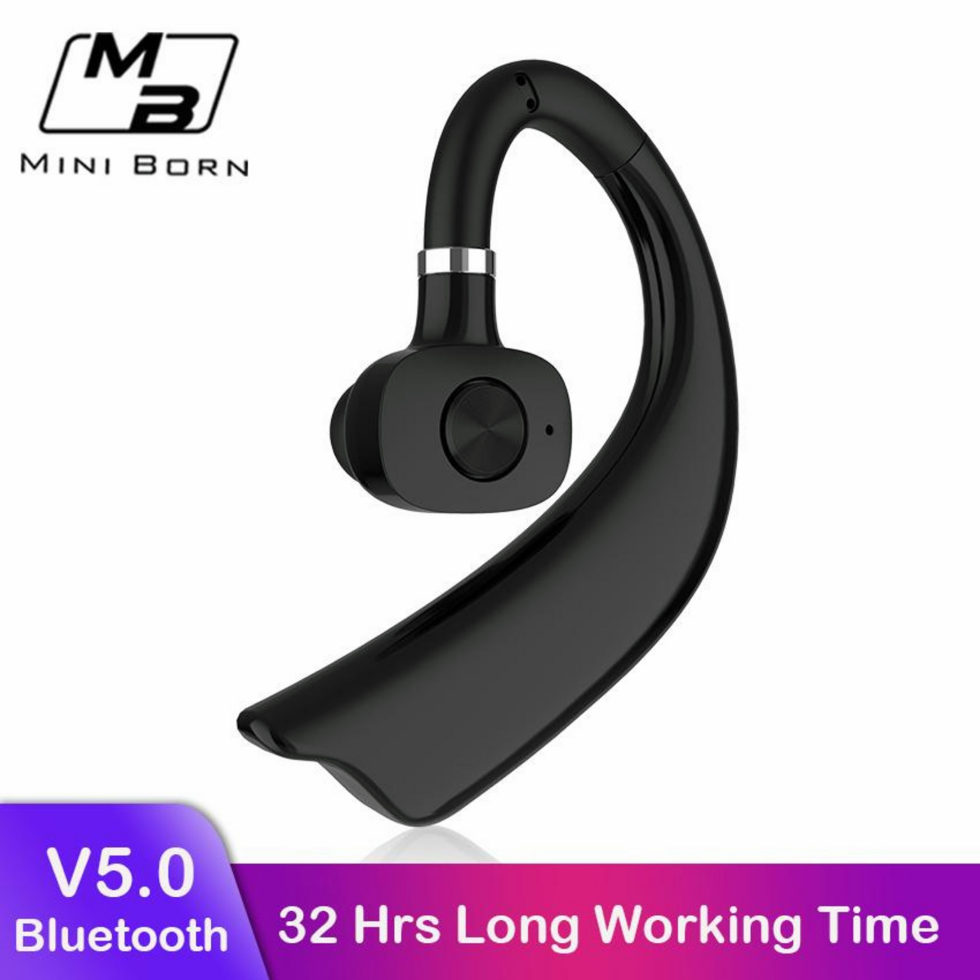Mini Born Wireless Earbud Bluetooth 5.0 Headset Mini Stereo Sport Earphone Business Invisible Headphone Noise Canceling Earpiece with Microphone Free Case Box for Sports Office Driver