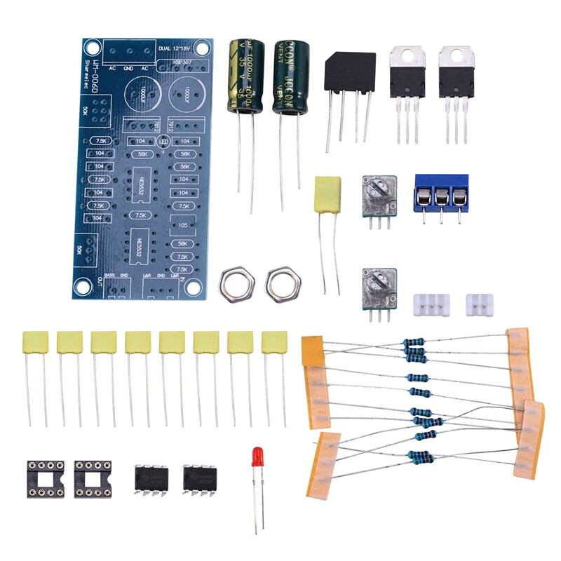 Low Pass Filter Bass Subwoofer Pre-Amp Amplifier Board Dual Power Low Pass Filter Bass Preamplifier