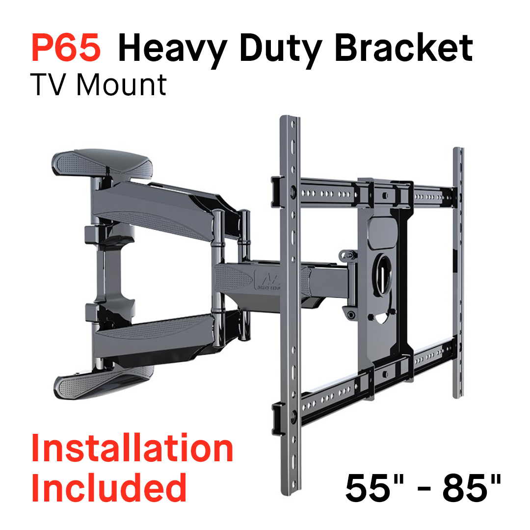 TV Bracket P65 With Install / Heavy Duty 55" - 85" TV Wall Mount / North Bayou NB / Full Motion / Local Seller / Fast Delivery / Fit Prism TV / Fit all brand with VESA / Swivel Mount / Full Swivel / D
