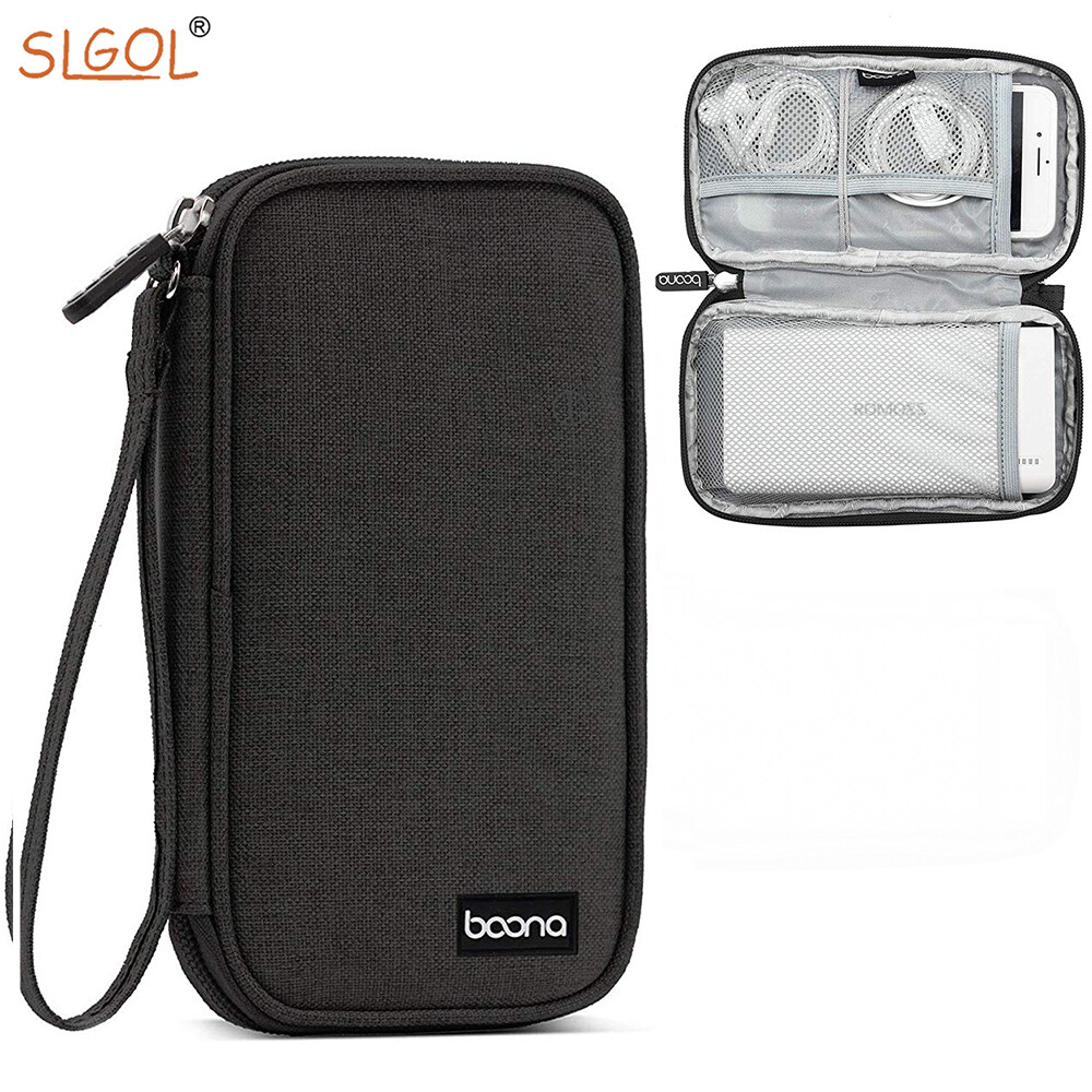 Travel Electronics Organizer, SLGOL Portable Carrying Pouch for Power Bank, Phone, Wall Charger, USB Cables and Other Phone Accessories