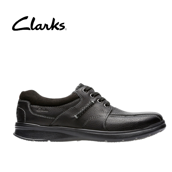 Clarks Cotrell Walk Black Oily Leather Mens Dress - wide fit
