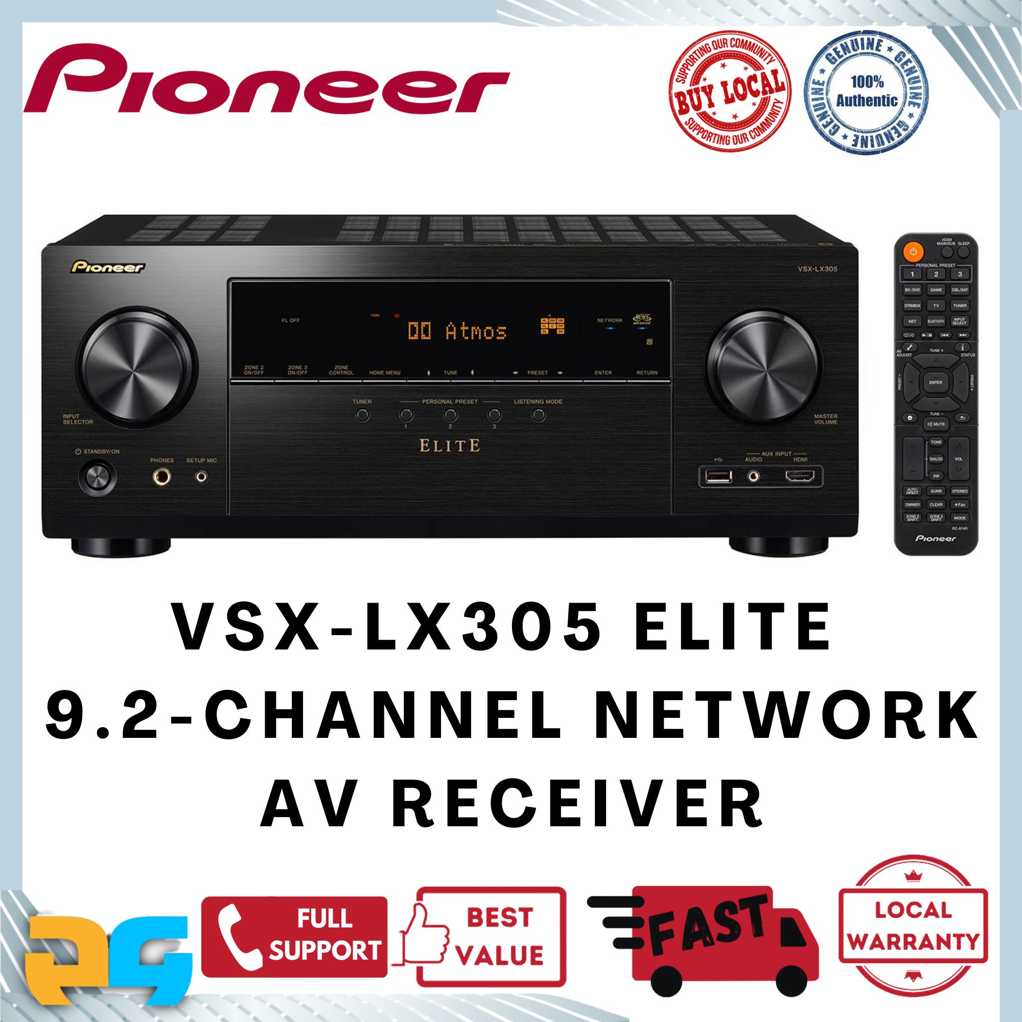 Pioneer VSX-LX305 Elite 9.2-Channel Network AV Receiver