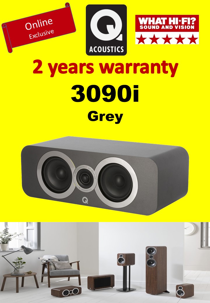 Q Acoustics 3090Ci What HiFI 5 star Award Winning Centre Speaker (Grey)