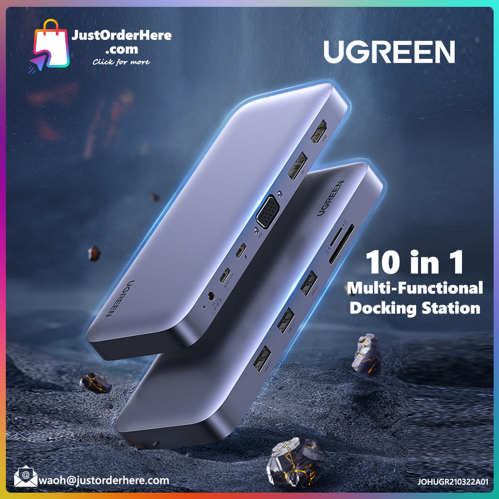 Ugreen 10 in 1 Multi-Functional Flat Table Top Docking Station (Mac/Windows)