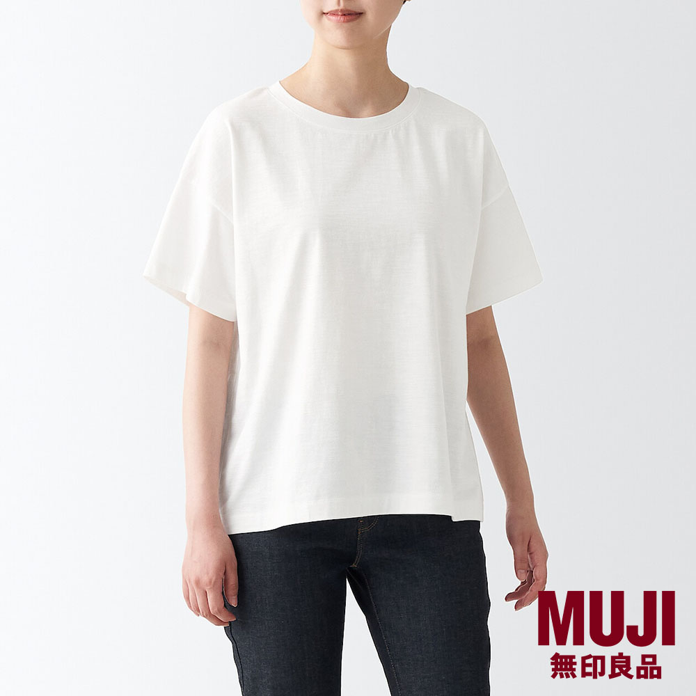 MUJI Ladies Slub Crew Neck Short Sleeve T-Shirt