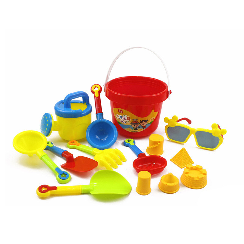 14pcs/set Random Color Kids Beach Toys Children Sand Toy Beach Game Funny Plastic Bathing Playing Sandbox Toys Gift