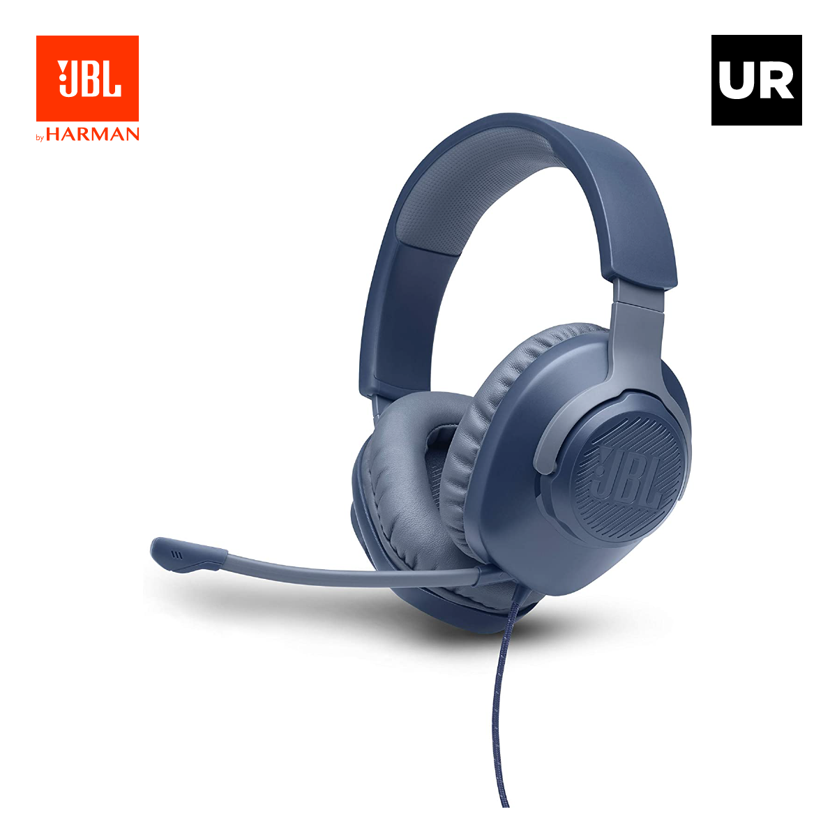 JBL Quantum 100 Wired over-ear gaming headset with a detachable mic
