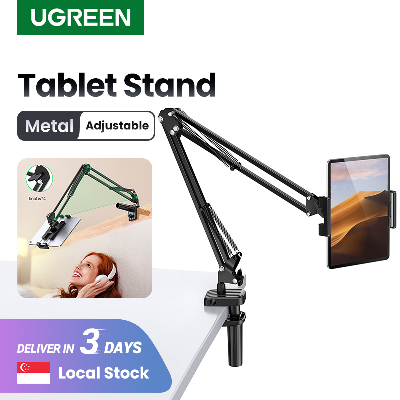 UGREEN Phone & Tablet Stand 360 Rotating Flexible Long Arms Tablet Stand Holder For 4-12.9'' Desktop Bed Lazy Metal Bracket Clamp for Samsung Vivo Xiaomi iPhone iPad Air Kindle E-Reader