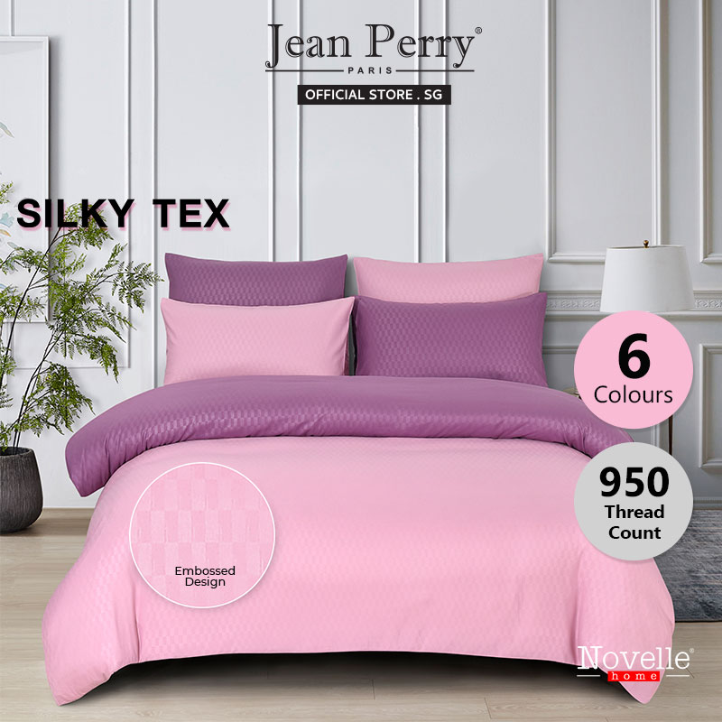 (New Arrival) Novelle 950 TC Silky Tex Embossed Satin Bedsheet Set I Fitted Sheet I Bedsheet Cover I Bedsheet Set