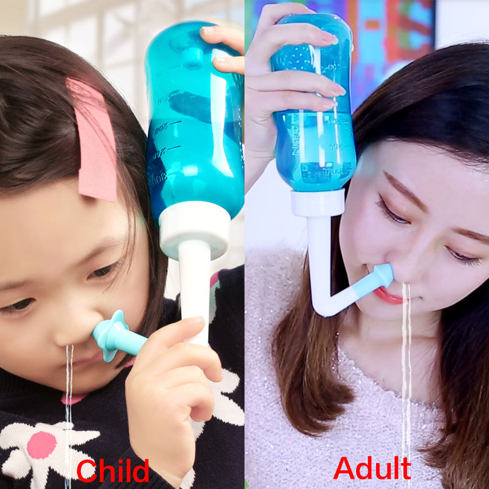 Aolon x DR.Isla  YT300 Water pulse 300ml Nasal Wash +10 Bag 2.7g Nose Antibacterial Powder Washing Salt Nose Clean Bottle Cleanser for Adult Allergic Rhinitis, Sinus, Daily Nasal Rinsing Nose Care Too