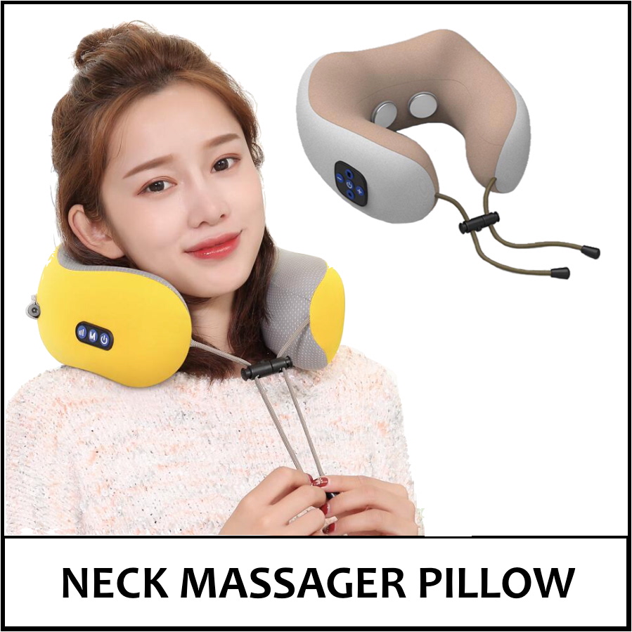 Electric Neck Massager U Shaped Pillow Multifunctional Portable Shoulder Cervical Massager Travel Home Car Relax Massage Pillow
