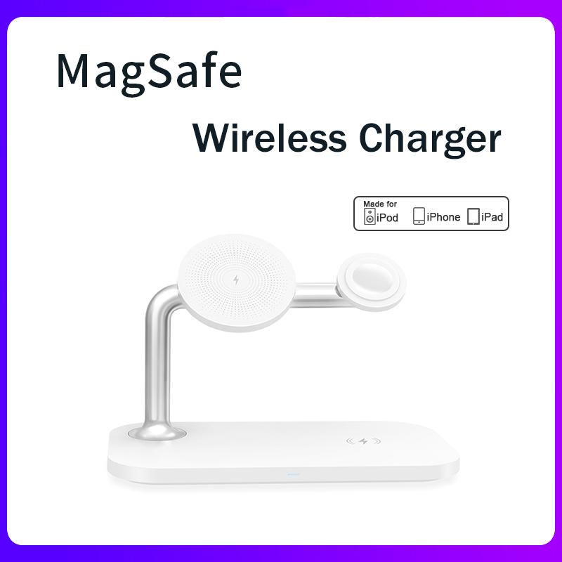 3 in 1 Magnetic Magsafe Wireless Charger Stand For iPhone 14 Plus 13 12 Pro MAX 15W Fast Wireless Charging Holder for Apple Watch 8 7 6 SE AirPods 2 3 Pro