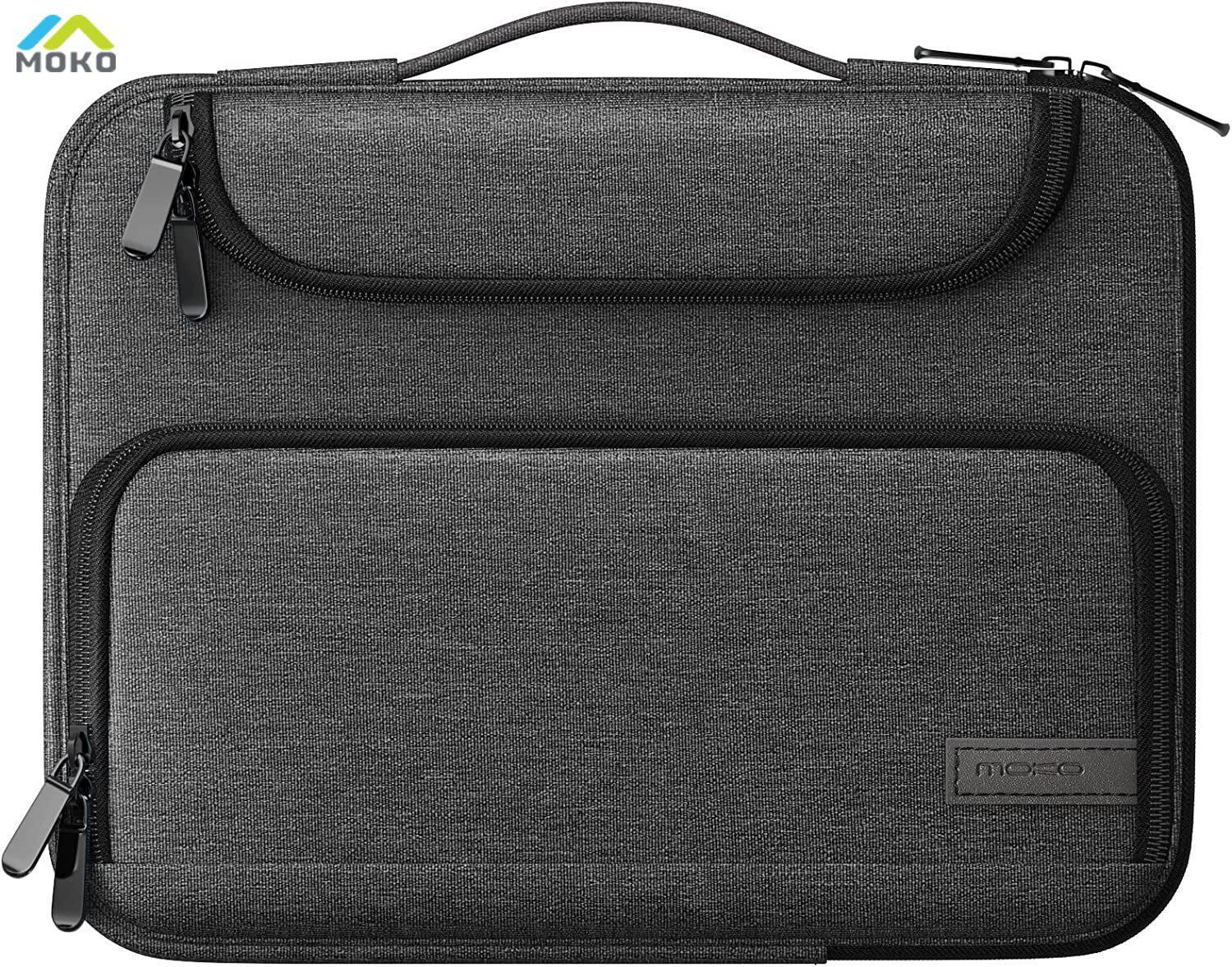 MoKo 9-11 Inch Tablet Sleeve Case, Fits iPad air 5 10.9" 2022, iPad Pro 11 2021-2018, iPad 9/8/7th Gen 10.2, Tab S8 11", Waterproof Polyester Bag with Double Pockets, Retractable Handle