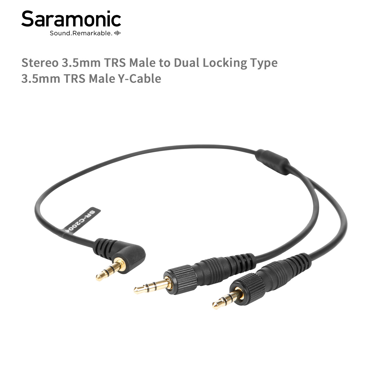 Saramonic SR-C2004 Stereo 3.5mm TRS Male to Dual Locking Type 3.5mm TRS Male Y-Cable