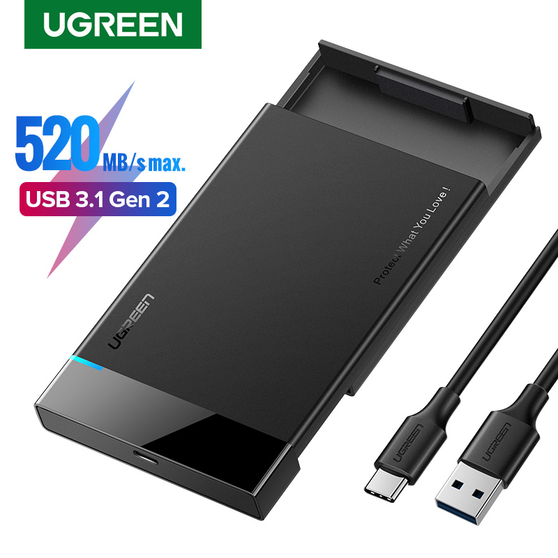 UGREEN External HDD SATA Case, USB 3.0 Enclosure for 2.5" 9.5mm 7mm SSD HDD SATA I / II / III UASP Supported Compatible with WD, Toshiba, Seagate, Samsung, Hitach (2.5 inch) - intl