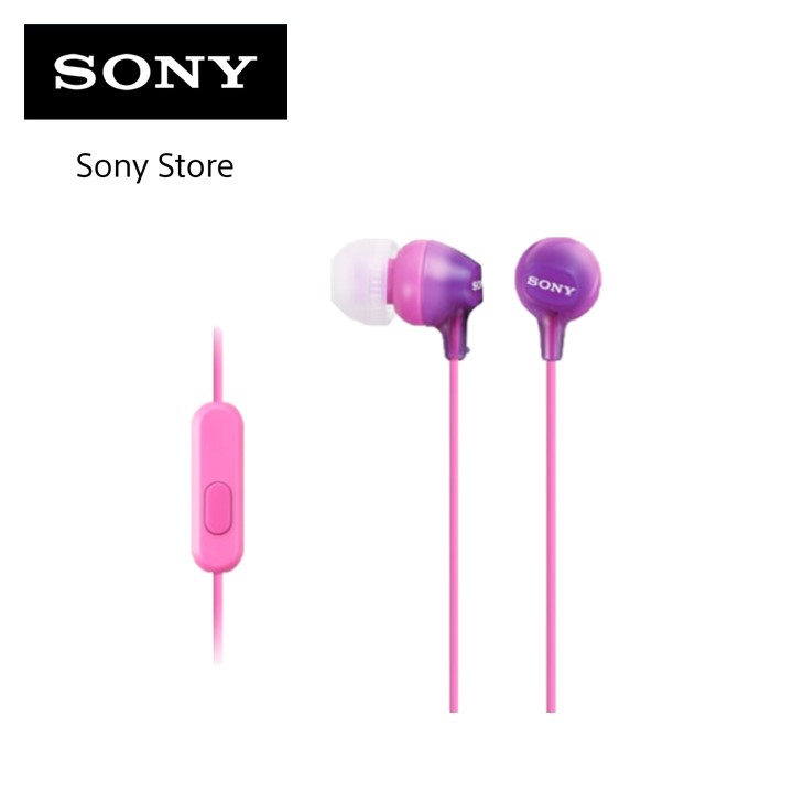 Sony Singapore MDR-EX15AP / MDREX15AP In-Ear Headphones / Earphones with mic (Violet)