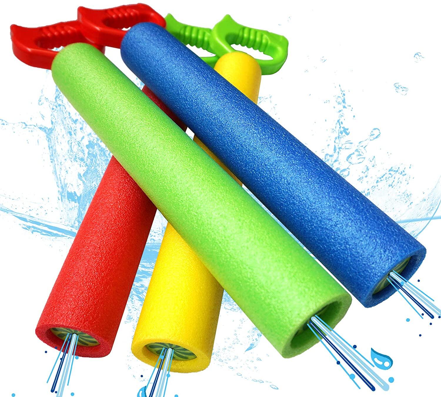 4 Pcs Water Toys, Water Squirter Party Pack for Kids, 4 Pack Squirt Water Shoot Toy for Boys and Girls, Summer Swimming Pool Beach Sand Foam Water Fighting Toy