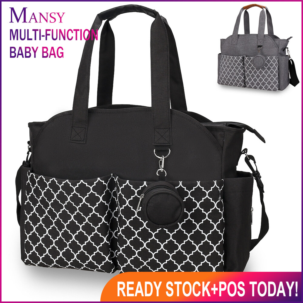 Mansy Diaper Tote Bags Larger Capacity Baby Nappy Bag Pacifier Case Fashion New Style Design Muti-Function baby bag Travel shoulder bag