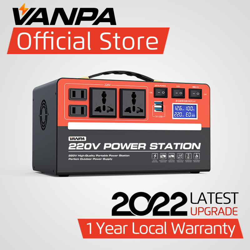 VANPA Portable Power Station 300W/600W AC 220V Output Large Capacity Battery Powerbank For Camping Emergency Backup Power