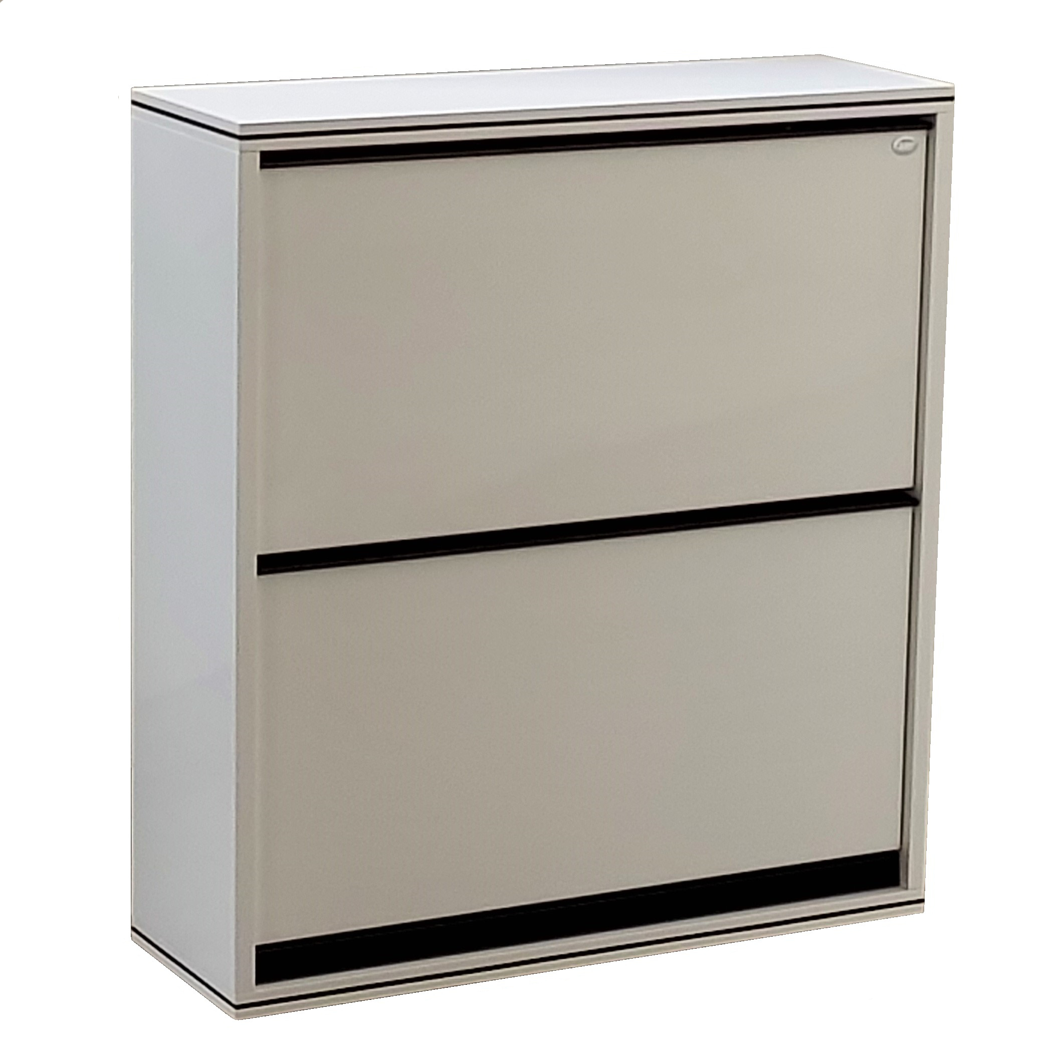 QUEEN FLIP T2 Shoes Cabinet with Waterproof High Quality ABS Thermoplastic Material & Nano Coating - (White) (W75 x D25 x H83cm)