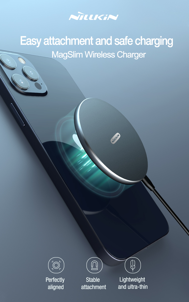 [SG] Nillkin MagSlim Wireless Magnetic Charger - Fast Slim High Speed Quality Super Light Portable Function Snapon