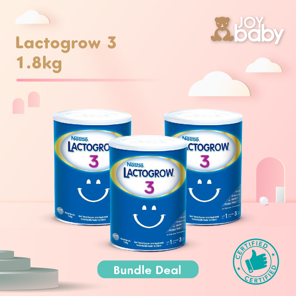 [ Bundle of 3 ] Lactogrow Stage 3 (1 to 3 years old) Tin - 1.8kg