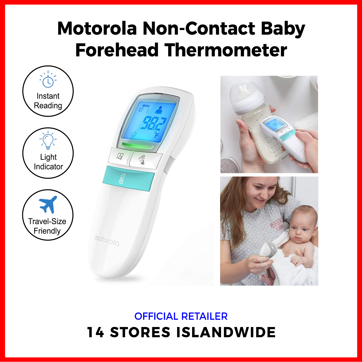 Motorola MBP66N CARE 3-in-1 Non-contact Baby Forehead Thermometer