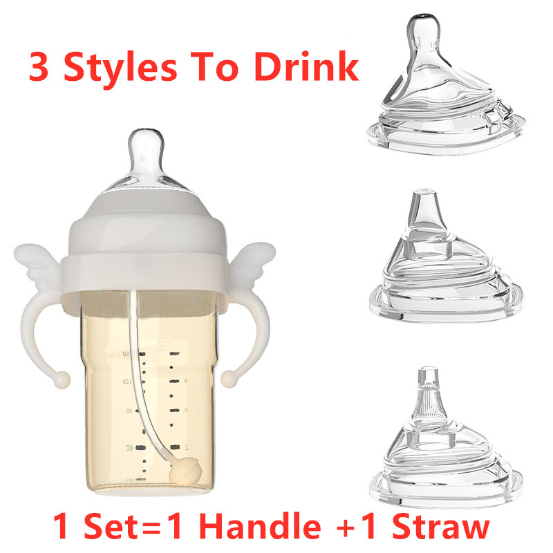 Drink Cup Sippy Teat With Straw For Hegen Baby Square Bottle Accessories 150ml/240ml/330ml (no bottle)