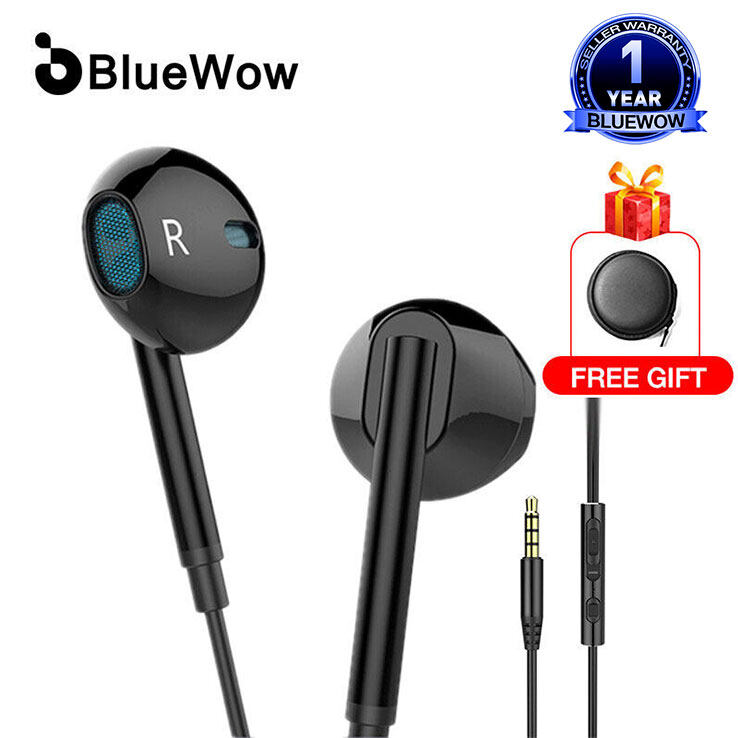 [Deep Bass] BlueWow M15 Noise Cancelling Headphones Earphones Wired Earbuds Noise Cancelling HIFI  Wired Subwoofer Headset with HD Microphone