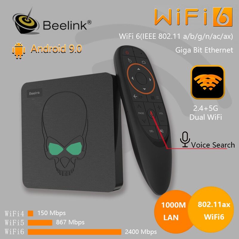 GT King Amlogic S922X Android TVBox 2.4G/5G 1000M LAN 4K 1080P Set TopBox 4+64GB Smart TVBox