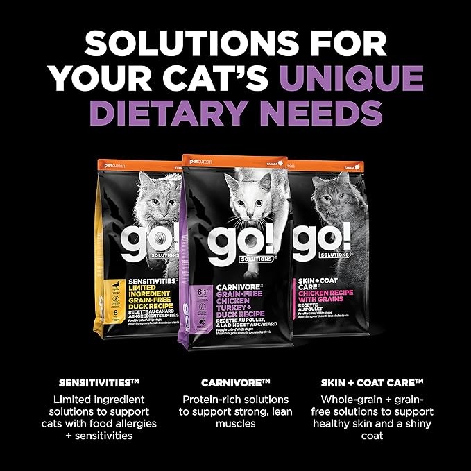 GO! SOLUTIONS Bundle: Carnivore Grain-Free Chicken, Turkey + Duck Food 16lb & 3lb