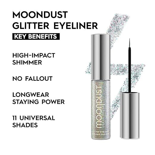 URBAN DECAY Moondust Liquid Glitter Eyeliner – Longwear Sparkle Liner & Eyeshadow Topper - Quick-Drying, Water-Based Formula – Buildable Shimmer Shades - Vegan Formula